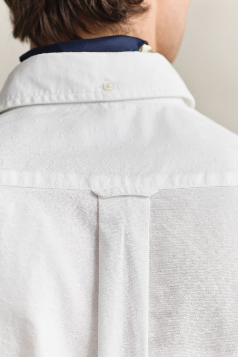 Chemise dobby en coton Oxford classique &agrave; rayures