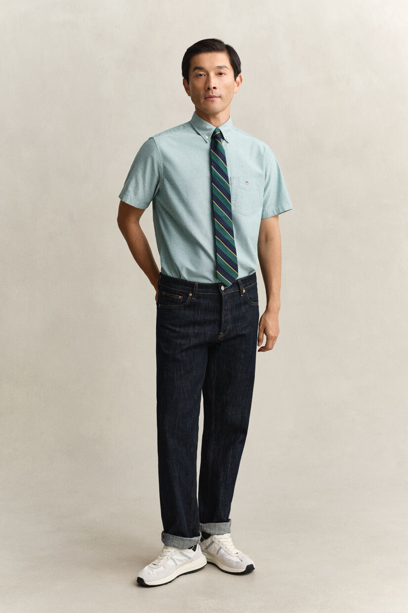 Chemise &agrave; manches courtes en coton Oxford classique