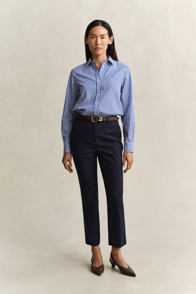 Chemise classique coupe regular en popeline &agrave; rayures