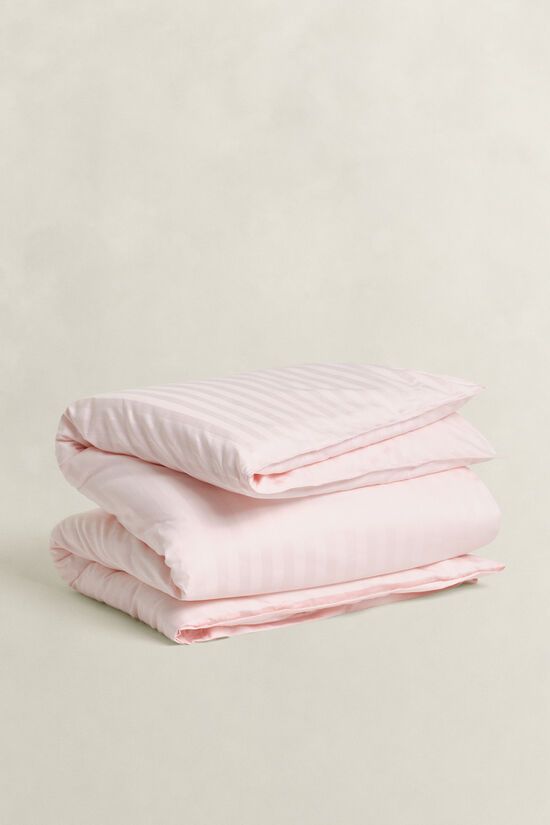 Housse de couette simple &agrave; rayures Sateen