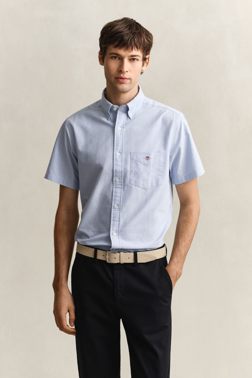 Chemise &agrave; manches courtes en coton Oxford classique