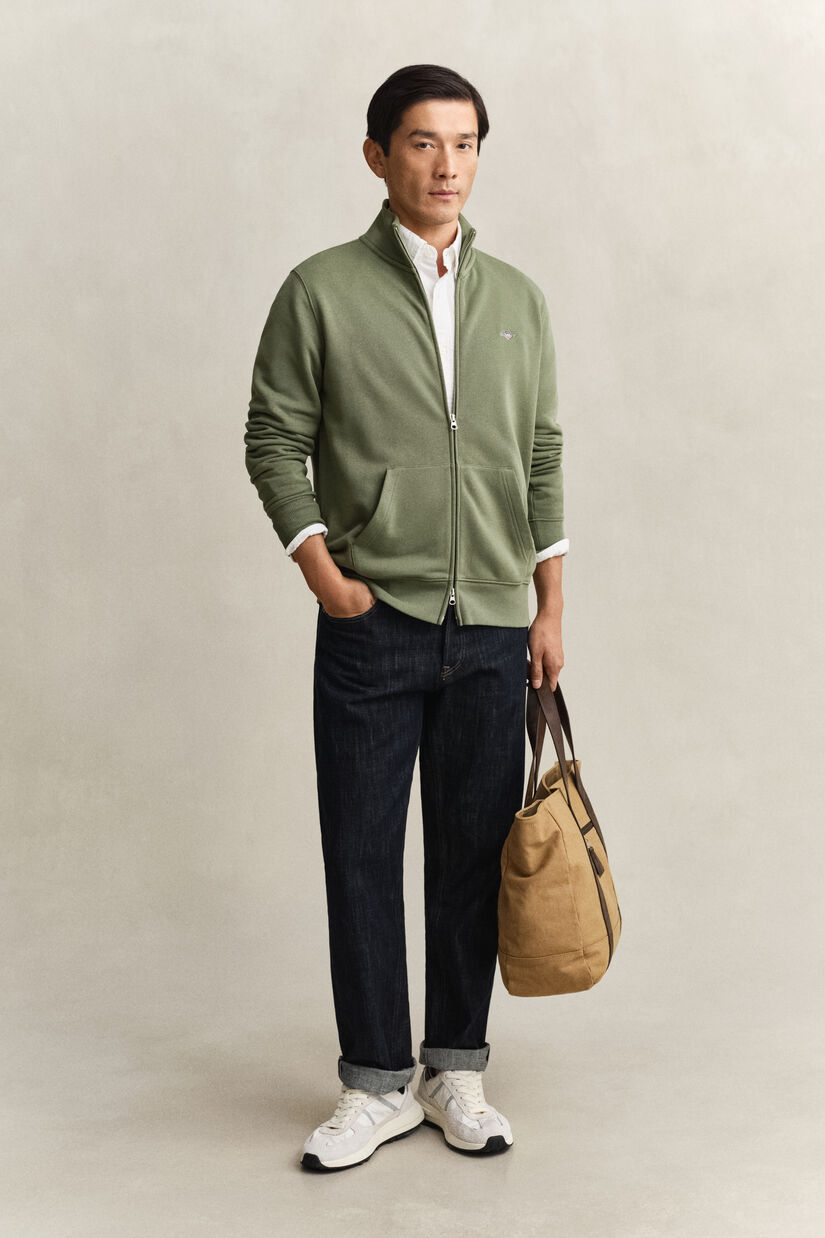 Sweat-shirt zipp&eacute; avec &eacute;cusson
