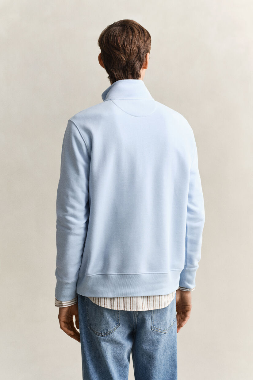 Sweat-shirt &agrave; demi-zip avec &eacute;cusson