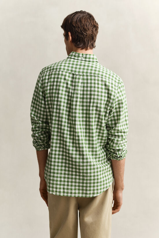 Chemise vichy en lin m&eacute;lang&eacute;