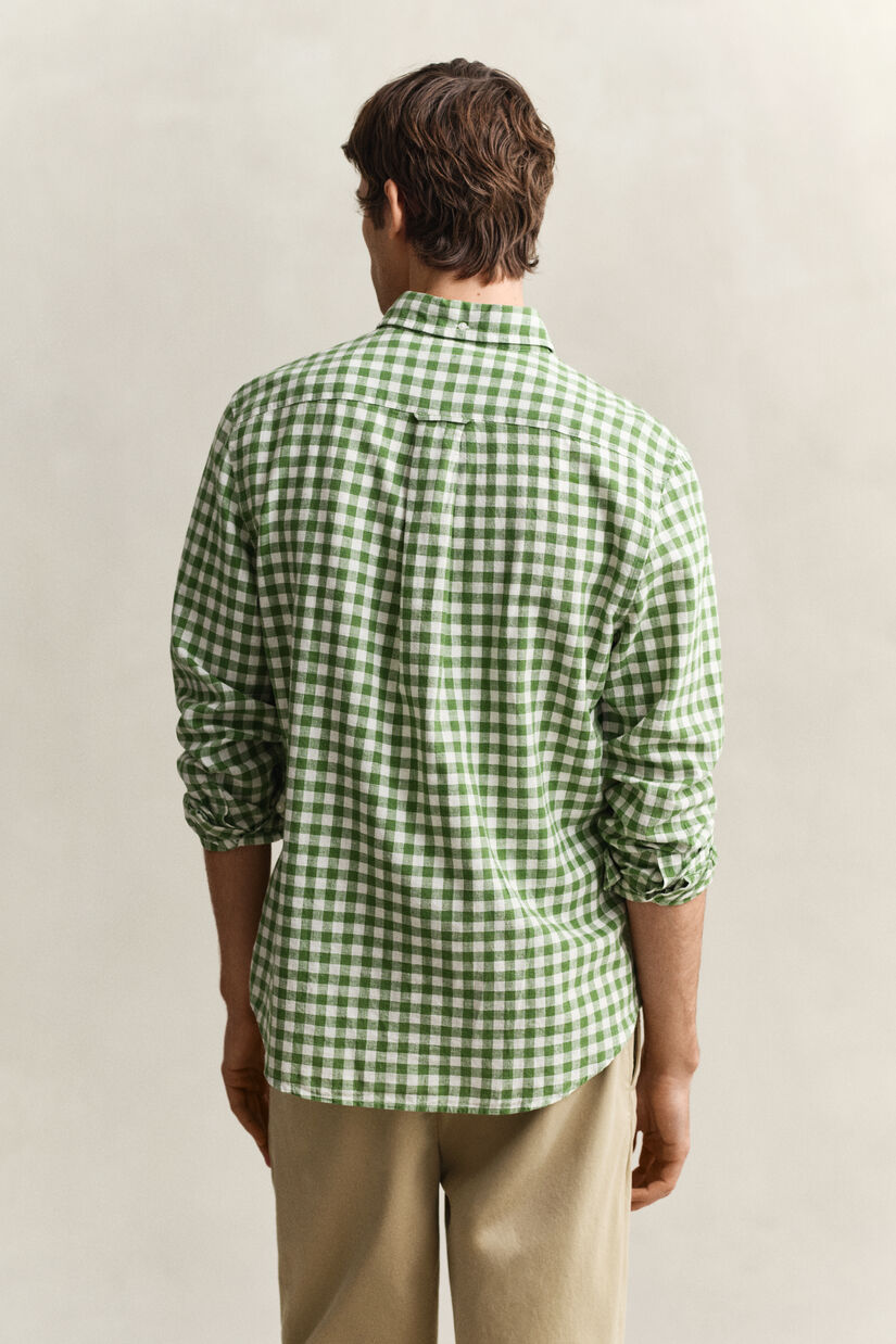 Chemise vichy en lin m&eacute;lang&eacute;