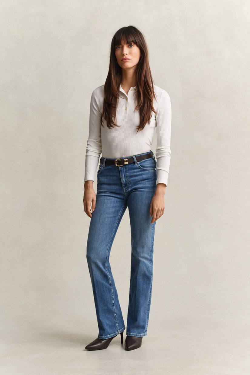 Jean stretch coupe slim &eacute;vas&eacute;