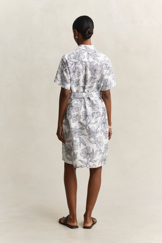 Robe-chemise en lin florale