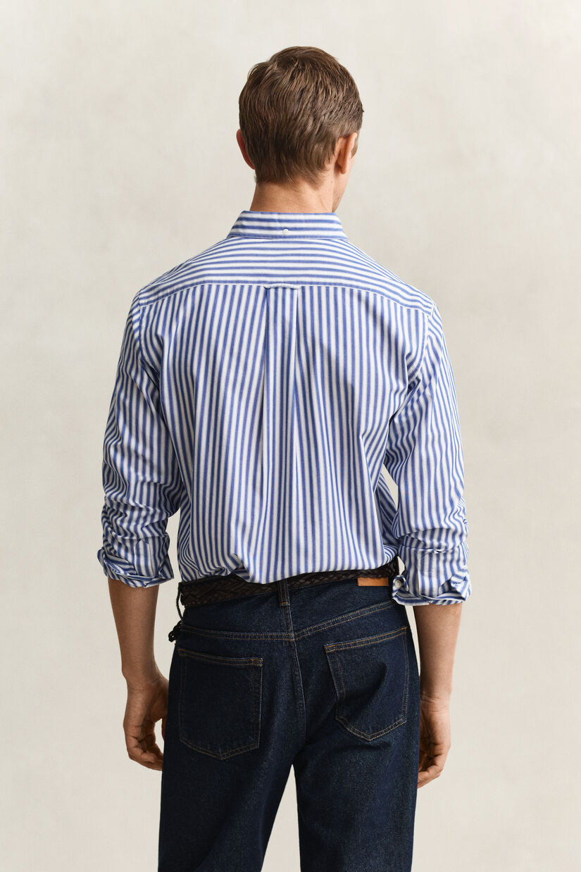 Chemise en popeline &agrave; rayures classique