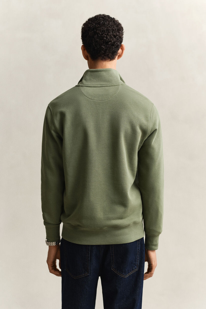 Sweat-shirt &agrave; demi-zip avec &eacute;cusson