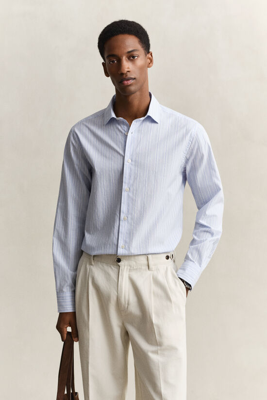 Chemise coupe regular &agrave; rayures dobby