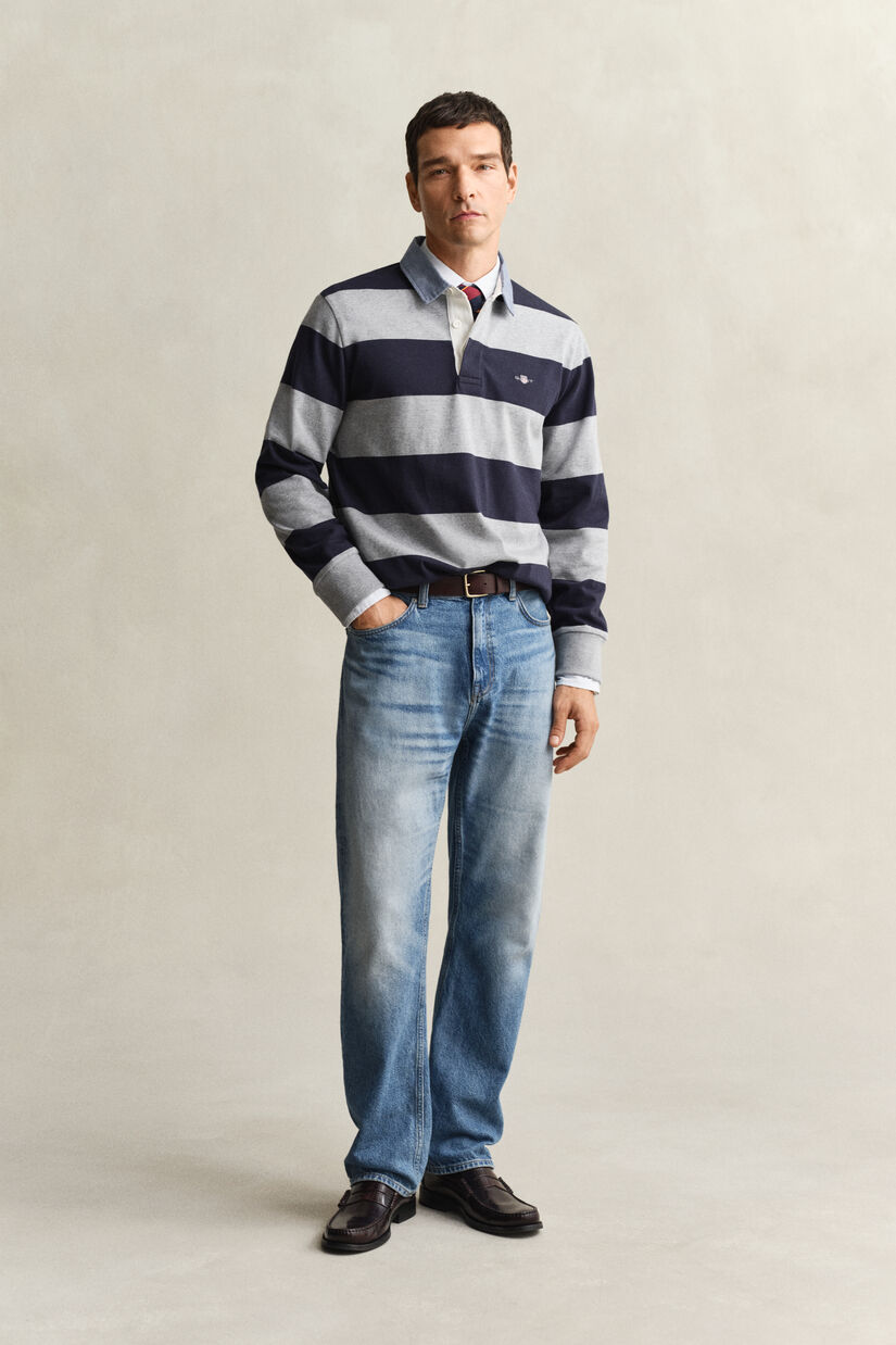 Heavy Rugger &agrave; rayures avec col en chambray