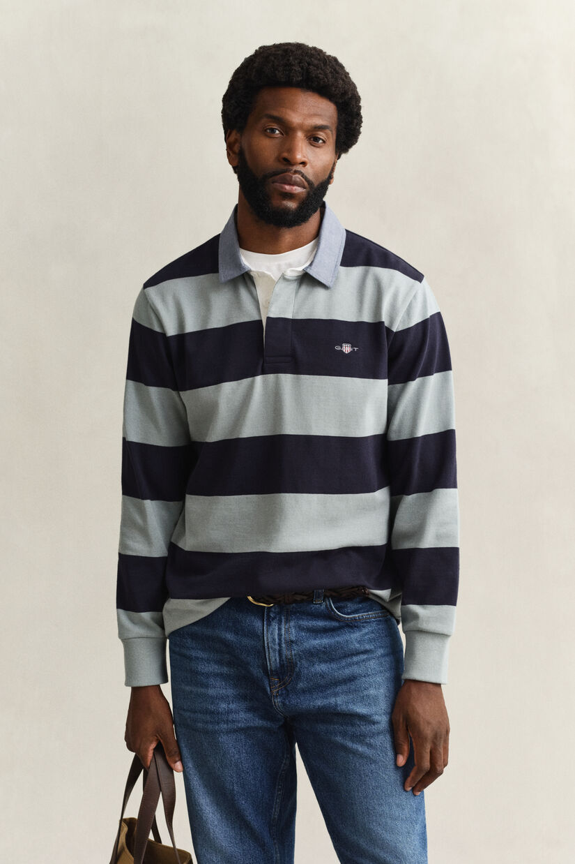 Heavy Rugger &agrave; rayures avec col en chambray