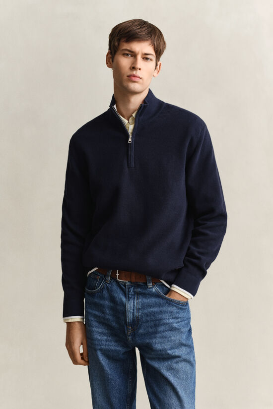 Pull &agrave; demi-zip en coton c&ocirc;tel&eacute;