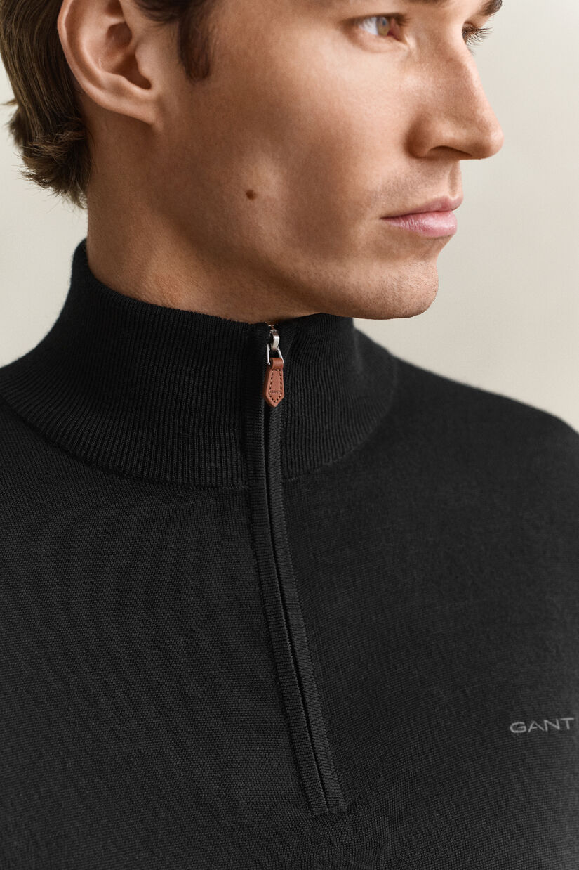 Pull &agrave; demi-zip en laine m&eacute;rinos