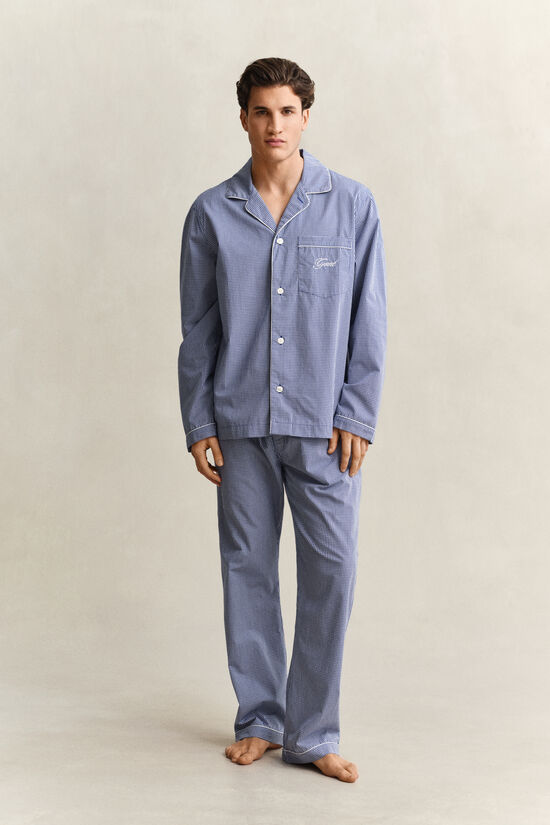Pyjama en popeline &agrave; carreaux vichy