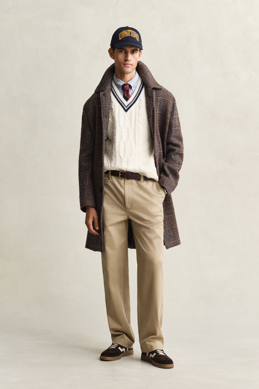 Pull sans manches en maille torsad&eacute;e