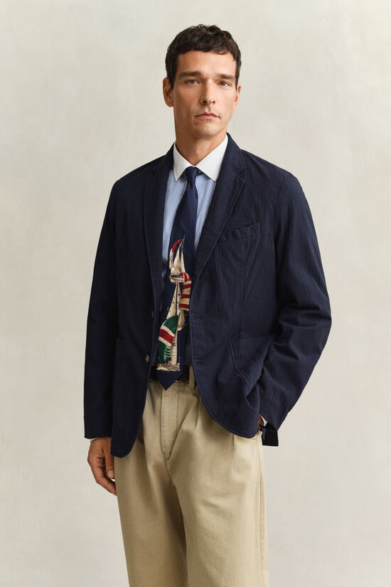 Veste blazer en seersucker