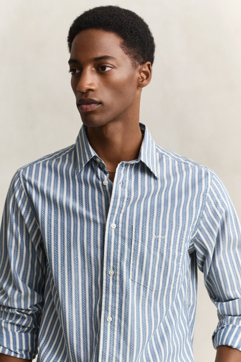 Chemise coupe regular &agrave; rayures dobby