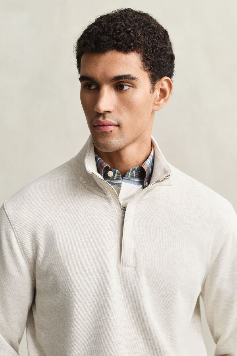 Sweat-shirt &agrave; demi-zip Sacker Rib