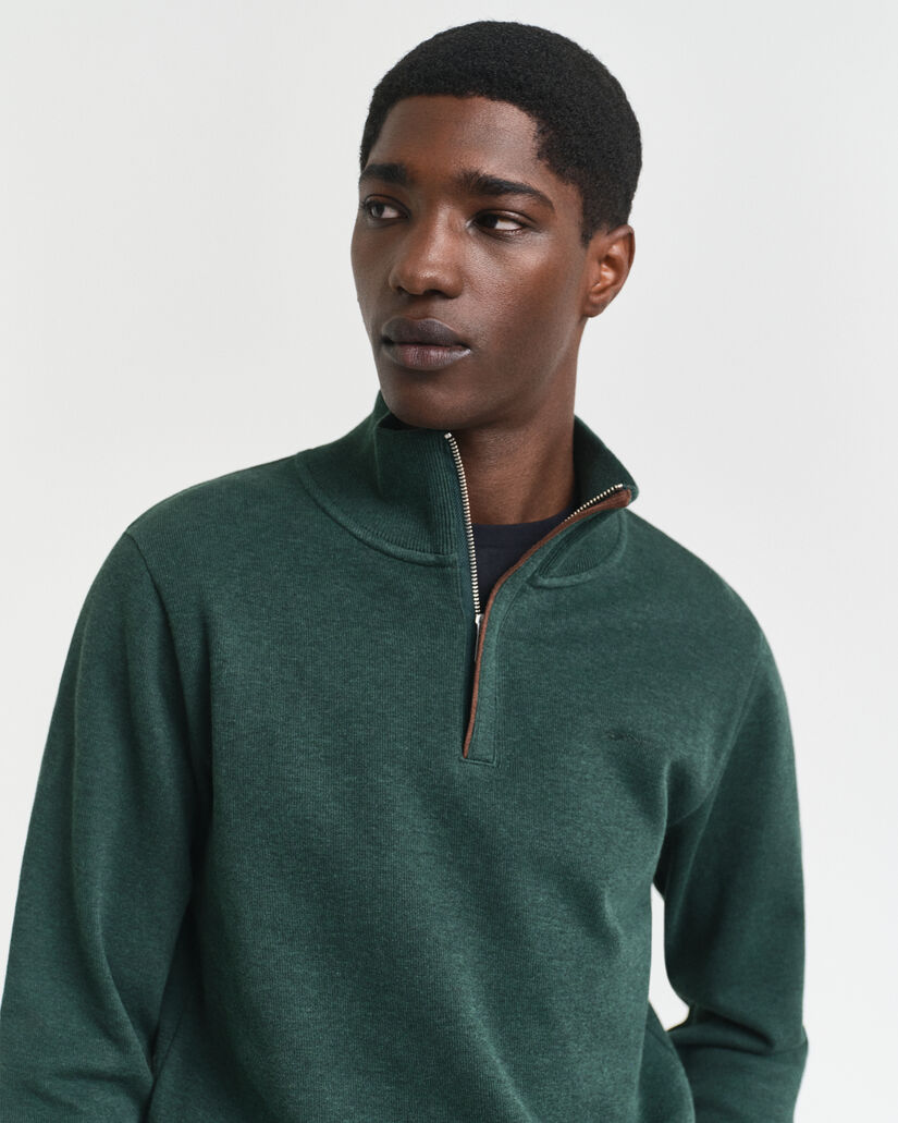 Sweat-shirt &agrave; demi-zip Sacker Rib