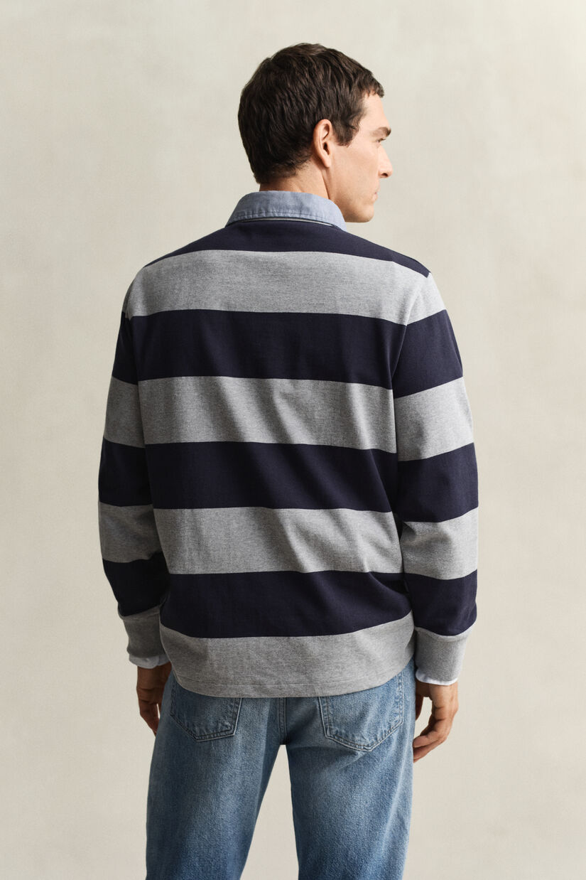 Heavy Rugger &agrave; rayures avec col en chambray