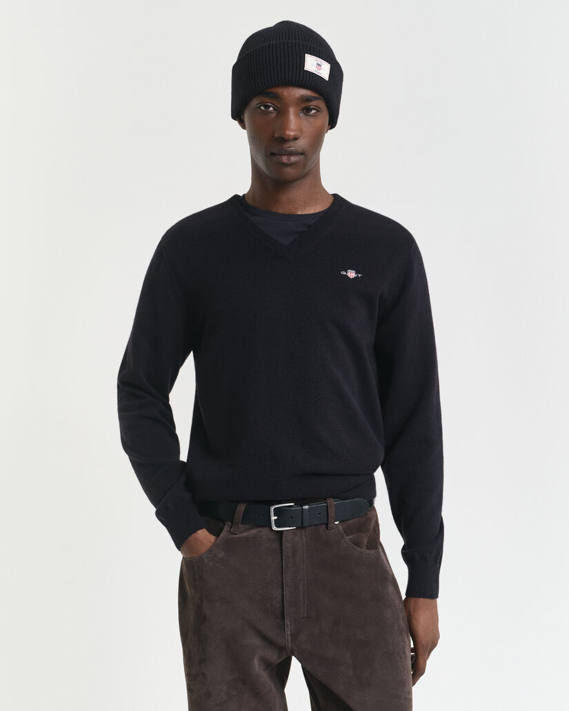 Pull col V en laine d'agneau ultrafine