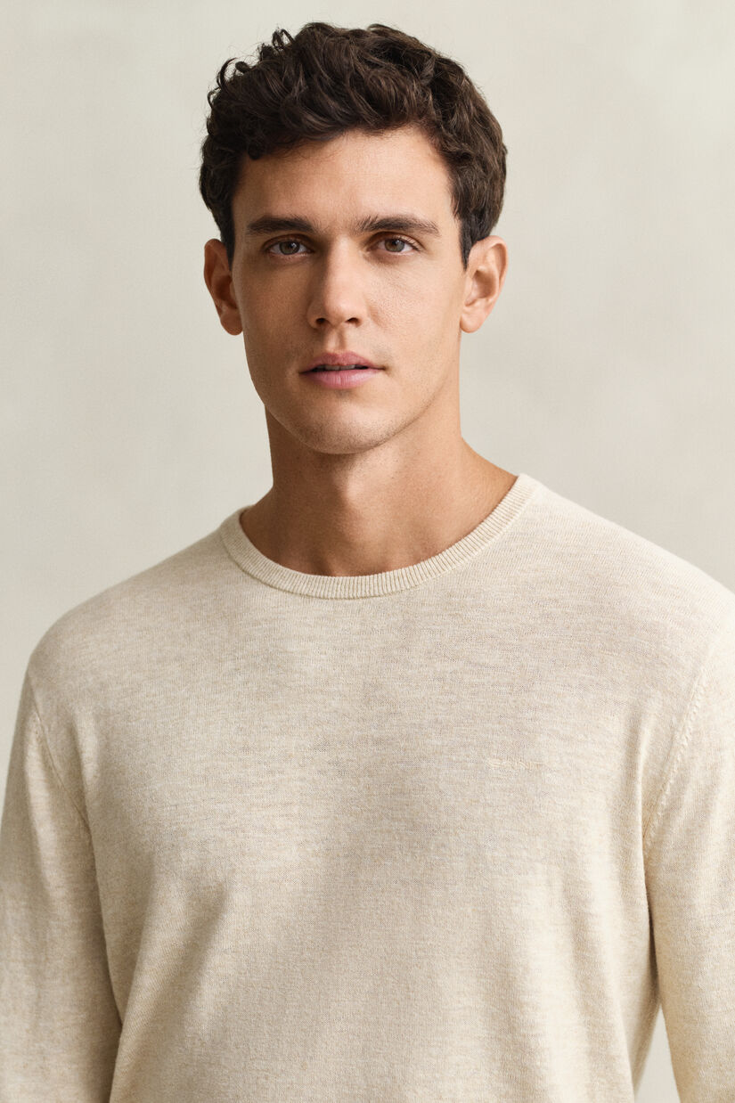 Pull en coton m&eacute;lang&eacute; flamm&eacute;
