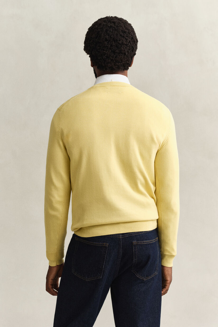 Pull col V en coton classique