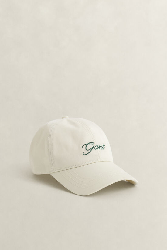 Casquette en serg&eacute; de coton &agrave; broderie graphique