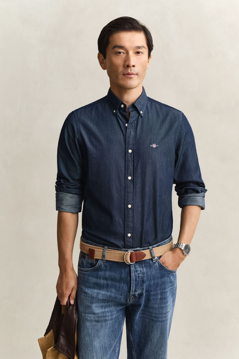 Chemise coupe slim indigo
