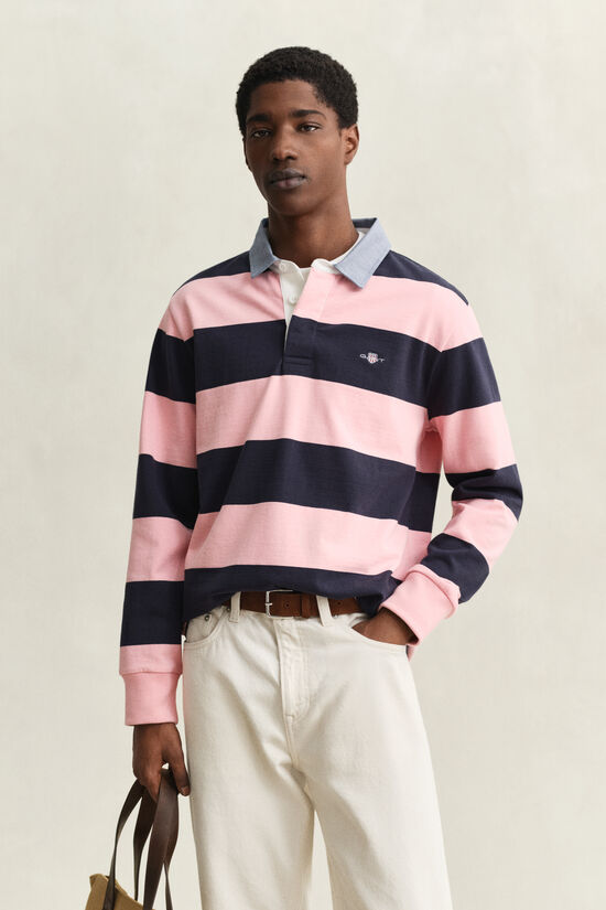 Heavy Rugger &agrave; rayures avec col en chambray