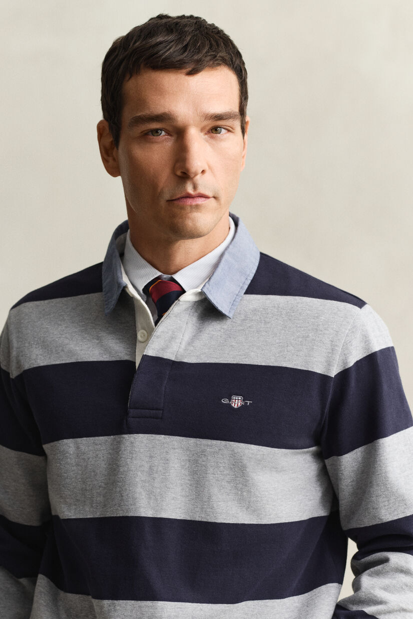 Heavy Rugger &agrave; rayures avec col en chambray