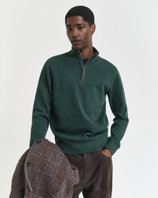 Sweat-shirt &agrave; demi-zip Sacker Rib