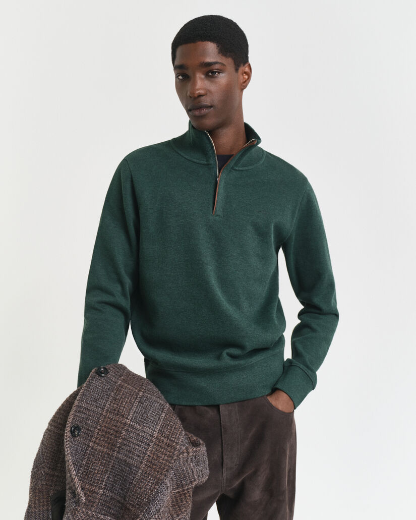 Sweat-shirt &agrave; demi-zip Sacker Rib