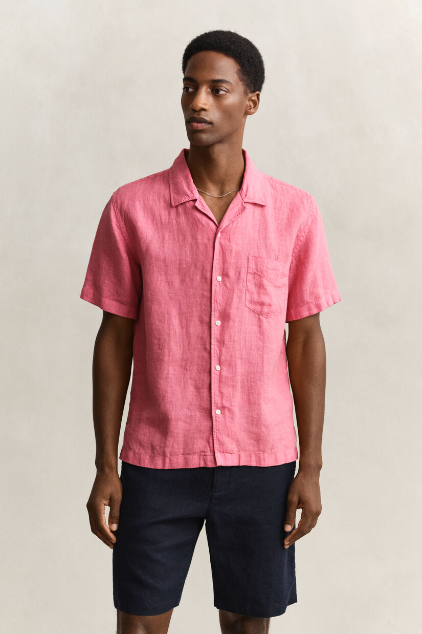 Chemise &agrave; manches courtes en lin