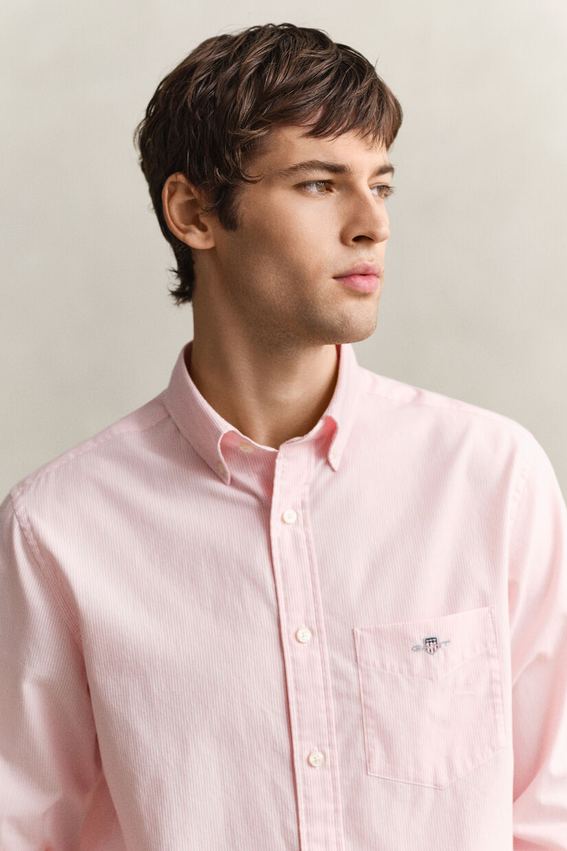 Chemise en popeline classique &agrave; rayures Banker