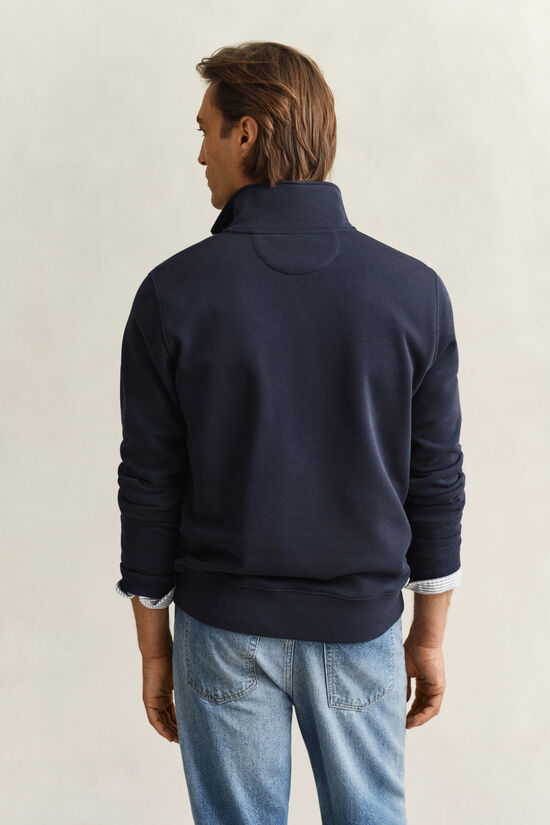 Sweat-shirt &agrave; demi-zip avec &eacute;cusson