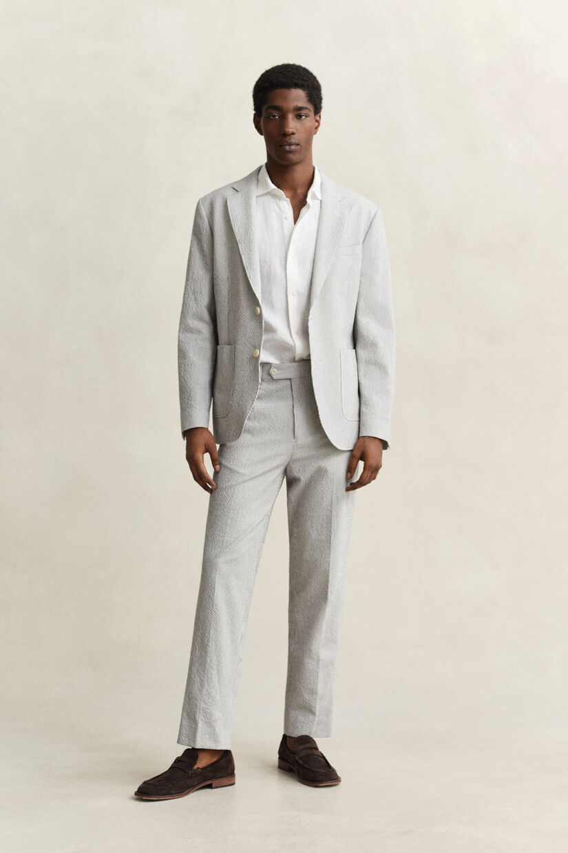 Pantalon de costume en seersucker