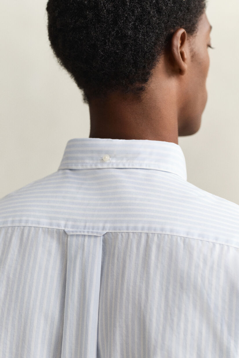Chemise en popeline &agrave; rayures classique