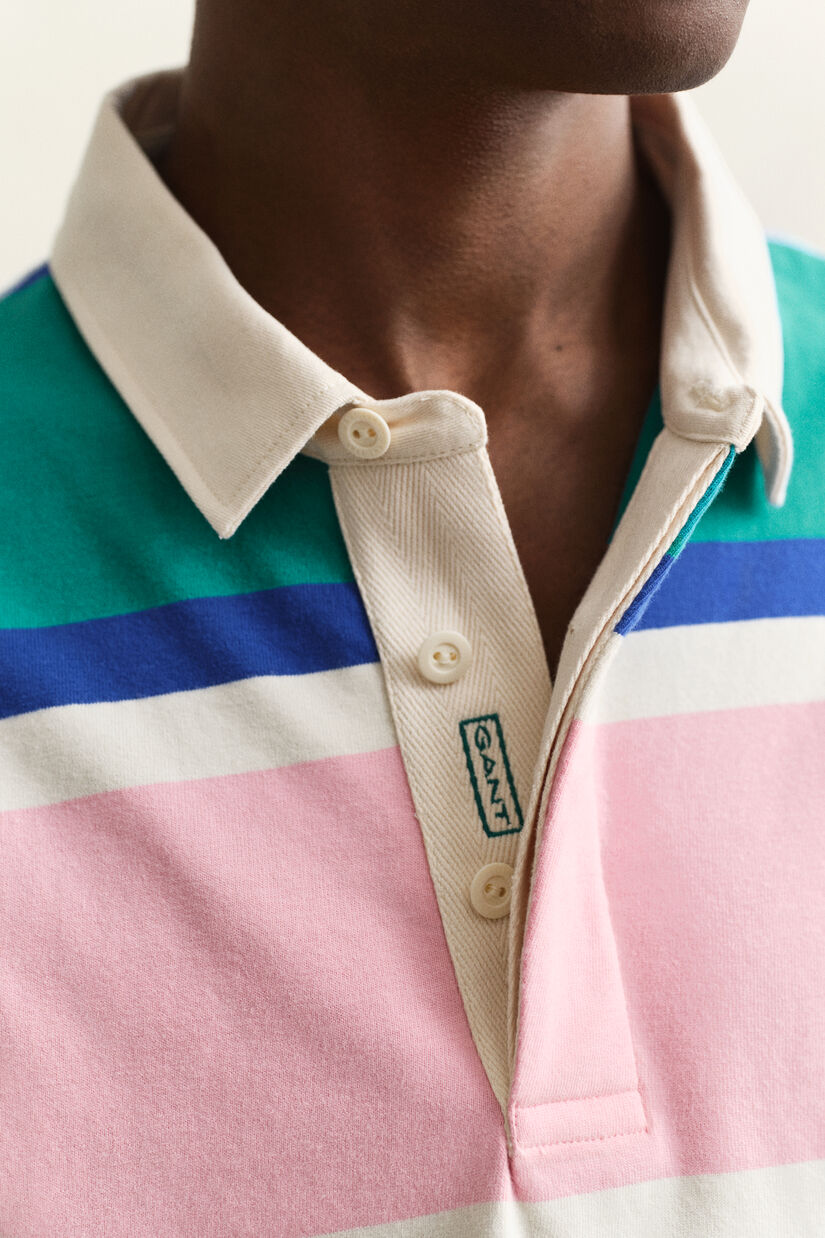 Polo Rugger &agrave; rayures en colour-block