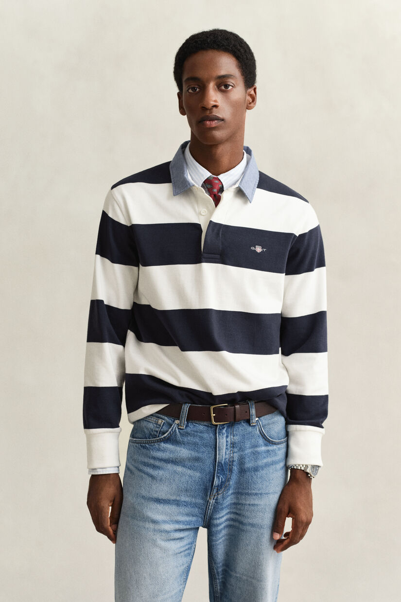 Heavy Rugger &agrave; rayures avec col en chambray