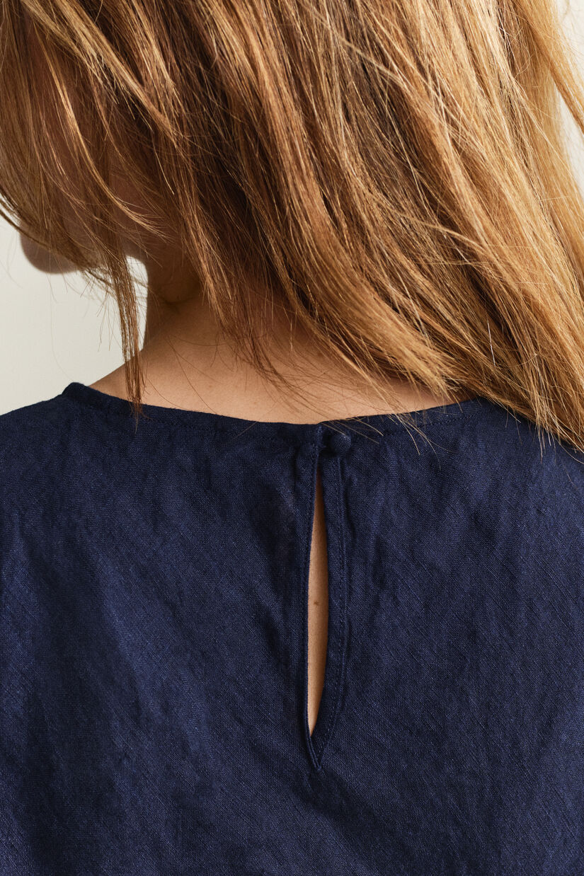 Robe midi coup&eacute;e dans le biais en lin