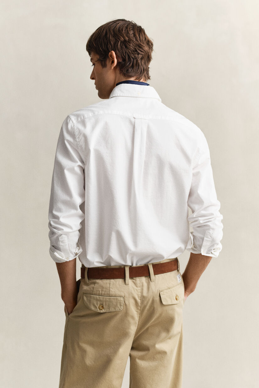 Chemise dobby en coton Oxford classique &agrave; rayures