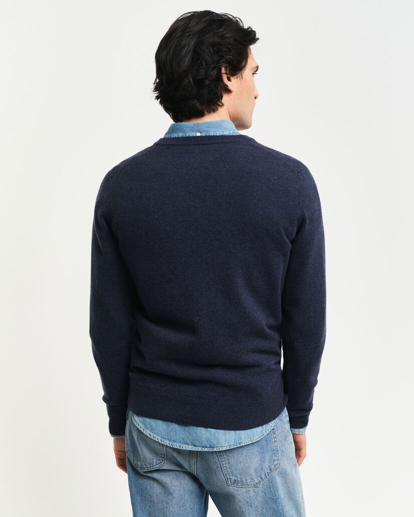 Pull col V en laine d'agneau ultrafine