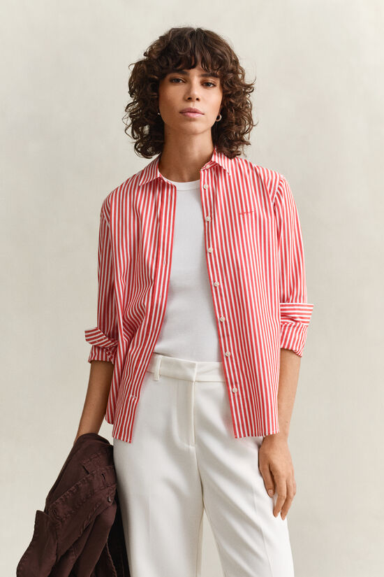 Chemise classique coupe regular en popeline &agrave; rayures