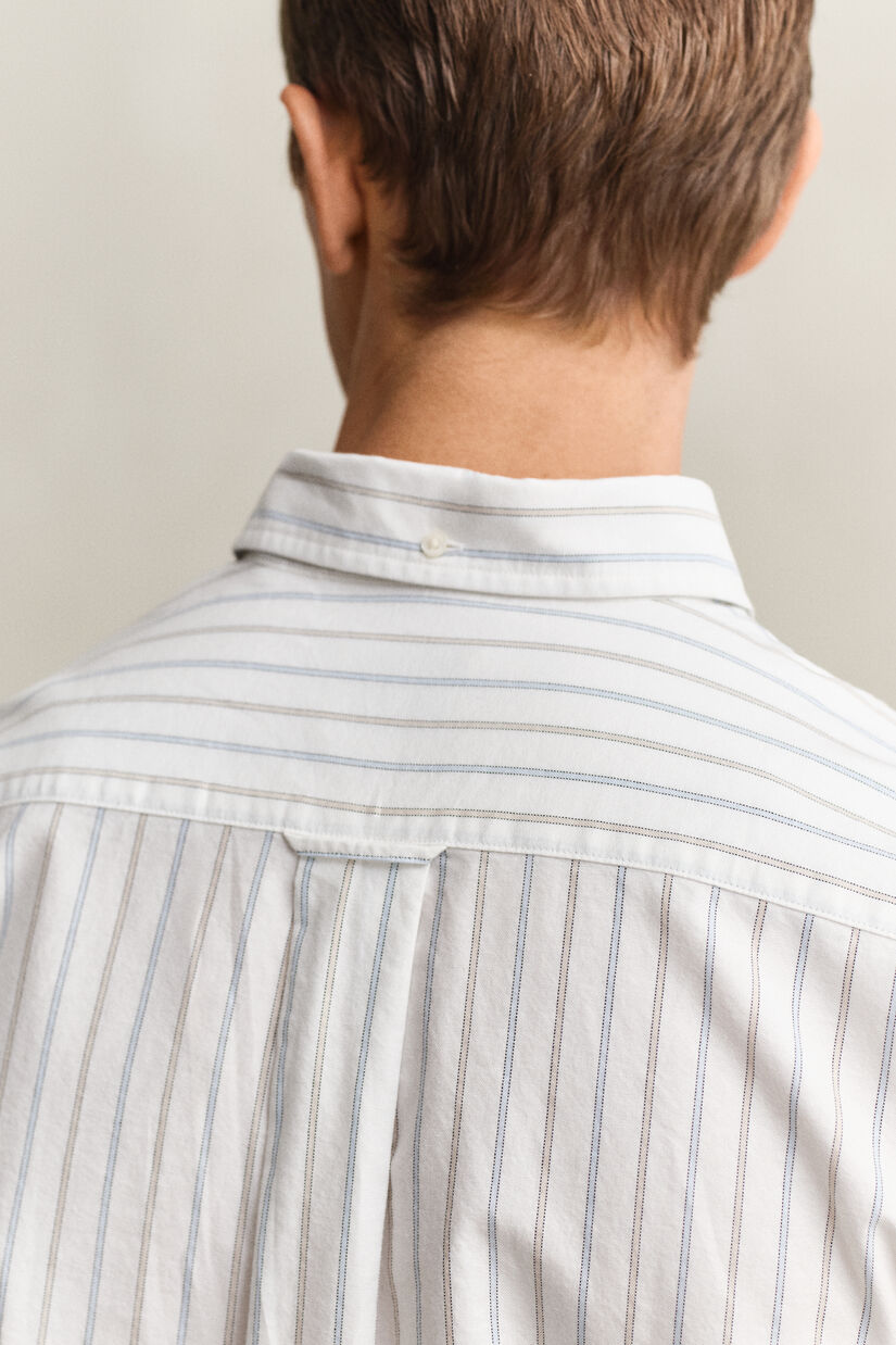 Chemise en coton Oxford classique &agrave; rayures