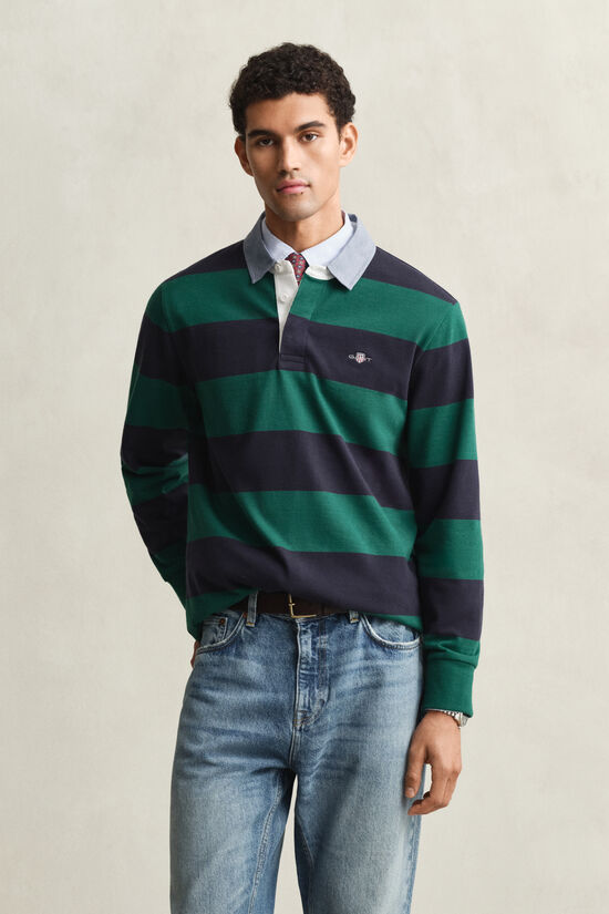 Heavy Rugger &agrave; rayures avec col en chambray