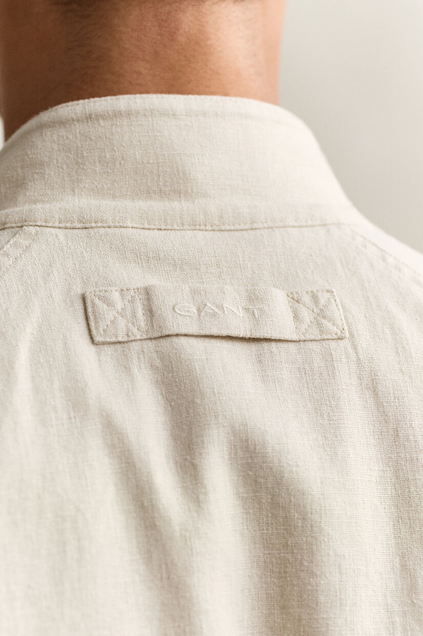 Veste Harrington en lin m&eacute;lang&eacute;
