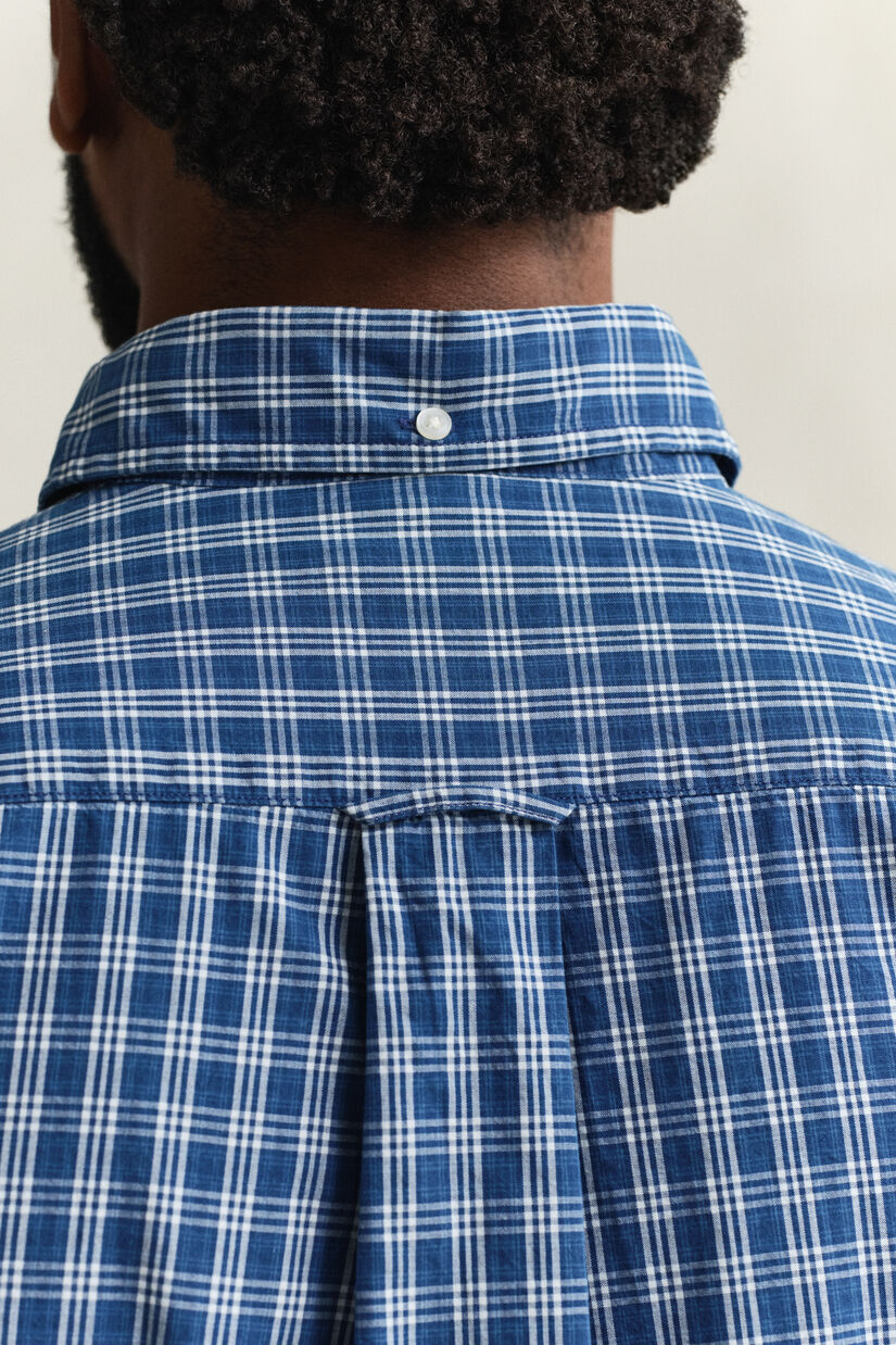 Chemise &agrave; carreaux indigo