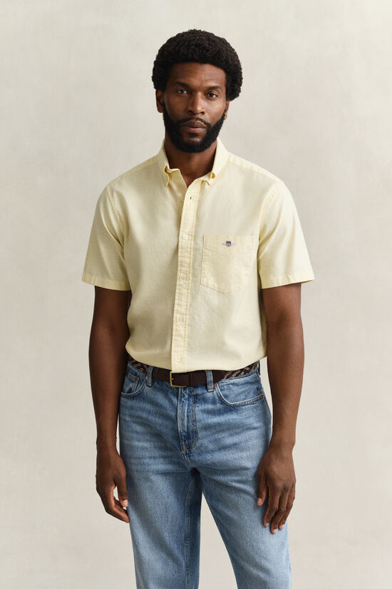 Chemise &agrave; manches courtes en coton Oxford classique